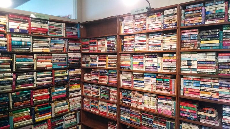 Shelf of Used Paperback Books for Sale